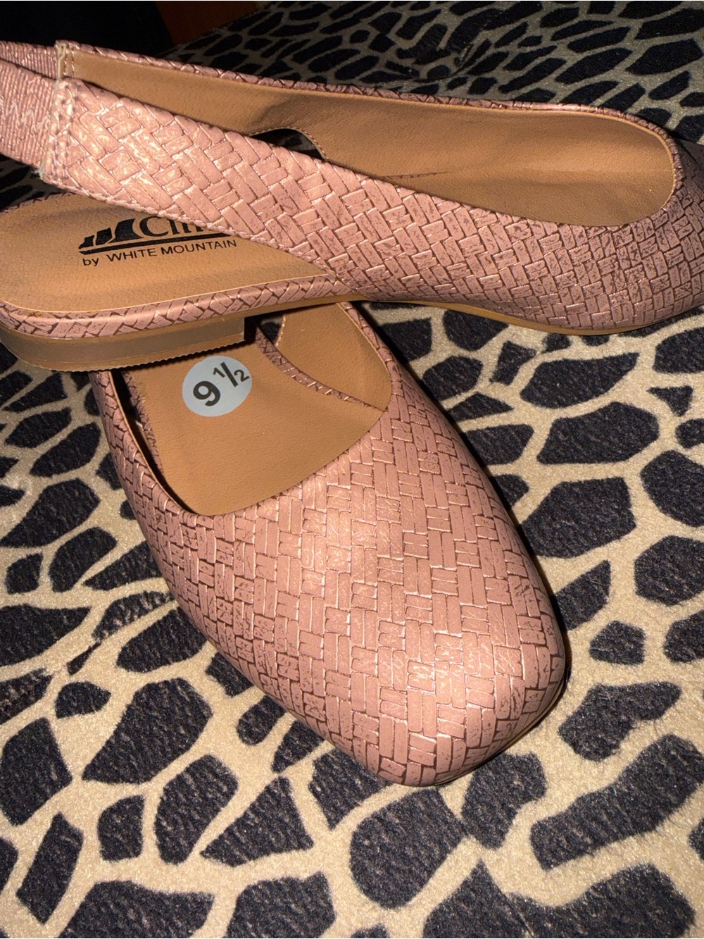 Cliffs by WHITE MOUNTAIN Blush Woven Slingback Flats 9.5